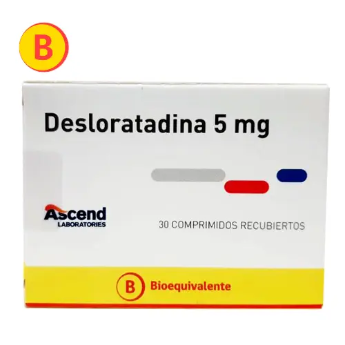 DESLORATADINA 5 MG CAJ 30 CM REC ASCEND